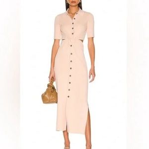 Significant Other Delta Knit Polo Dress In Apricot